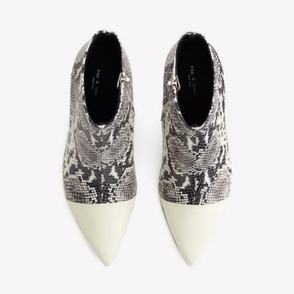 RAG & BONE BEHA LEATHER BOOT - BLACK /WHITE MULTI SIZE 10 - Picture 4 of 17